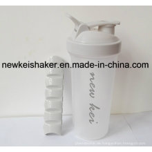 Neue patentierte Protein-Shaker-Flasche mit Pill-Box